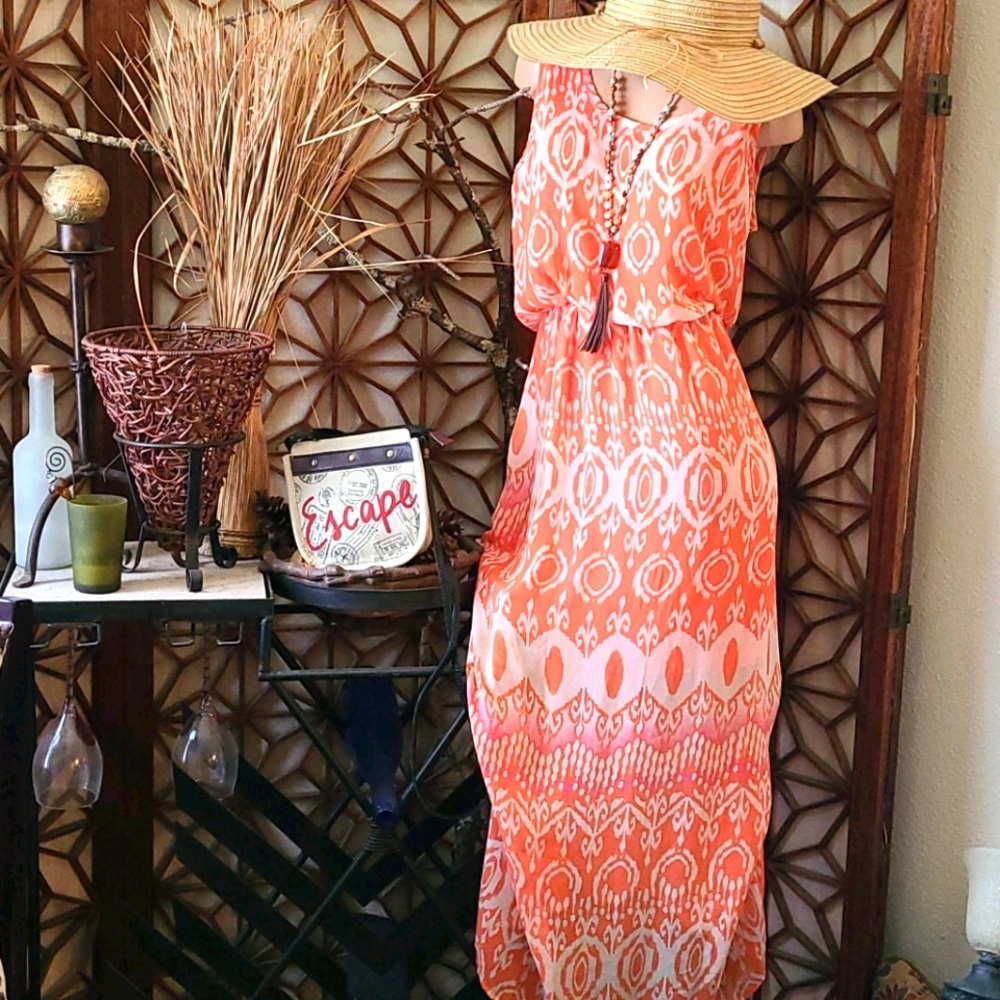 SALE SUMMER MAXI S UNIQUE MULTI DRESS